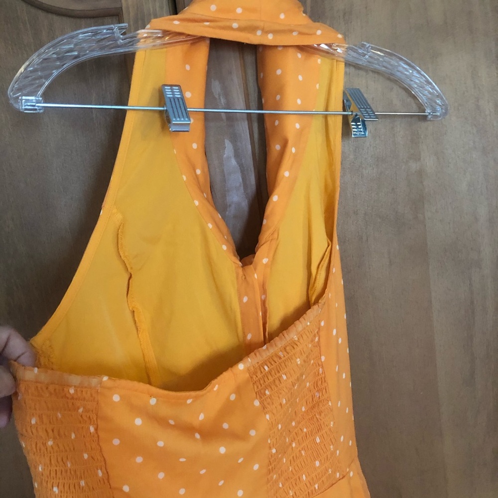 NWT Orange and white polka dot halter dress - Picture 6 of 8
